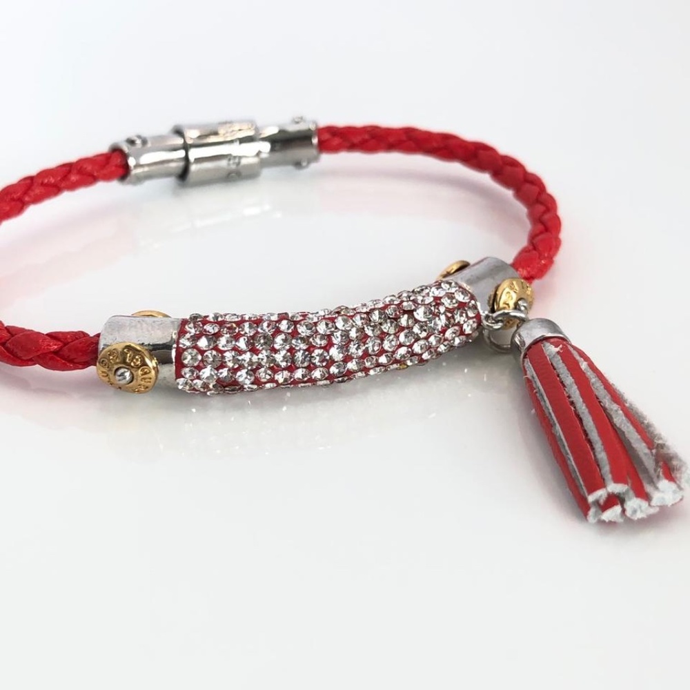 New Henri Bendel Zircon Woven Leather Bracelet